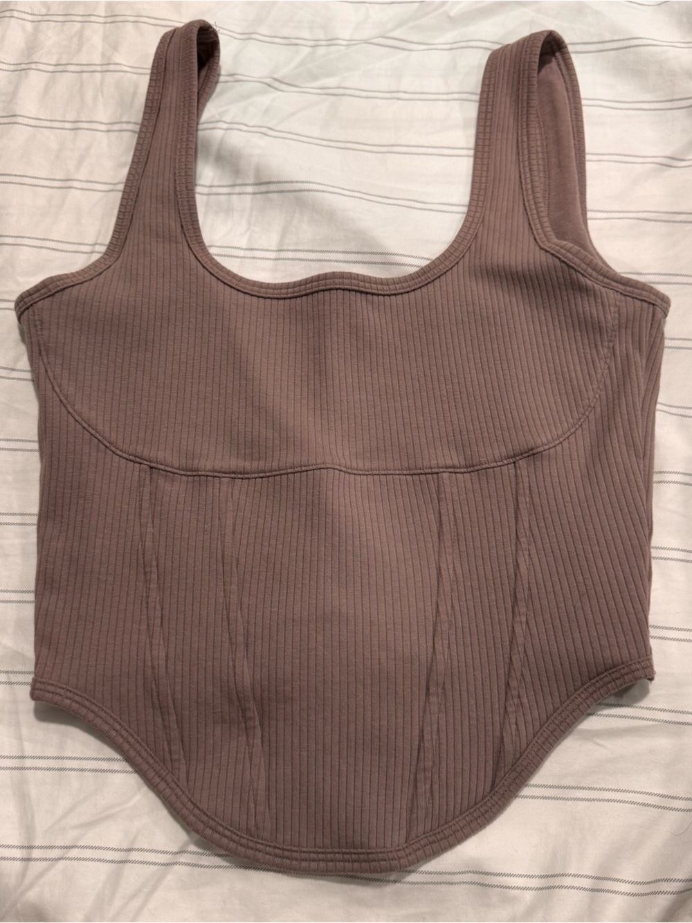 Victoria's Secret Ribbed corset tank Taupe